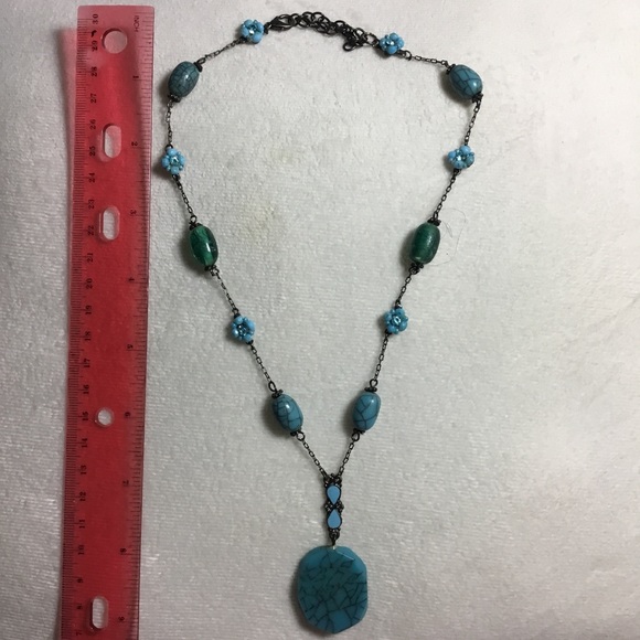 Blue long necklace - Picture 4 of 4